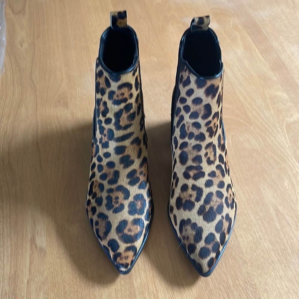 Nine West Leopard Calf Hair Booties